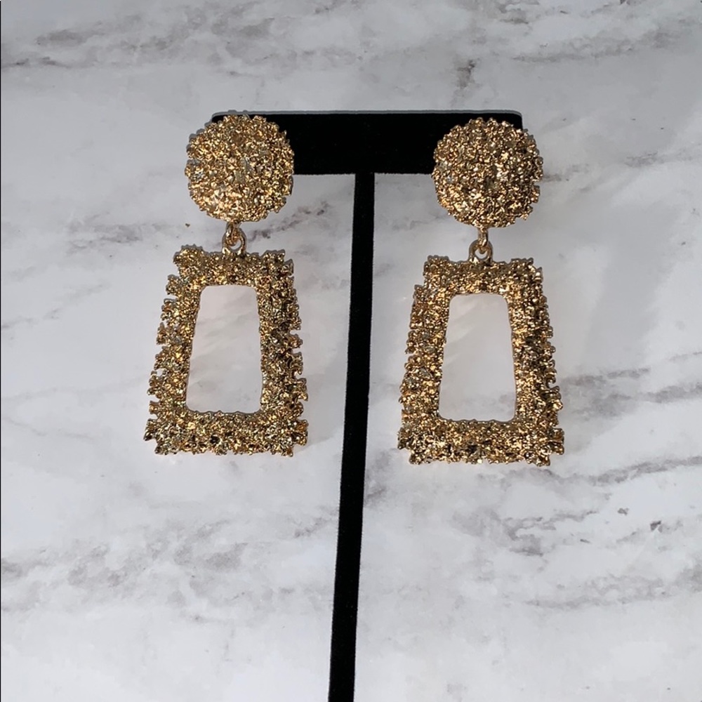 Gold Geometric Statement Earrings
